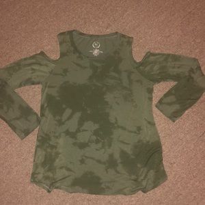 Camouflage Long Sleeve Cold Shoulder